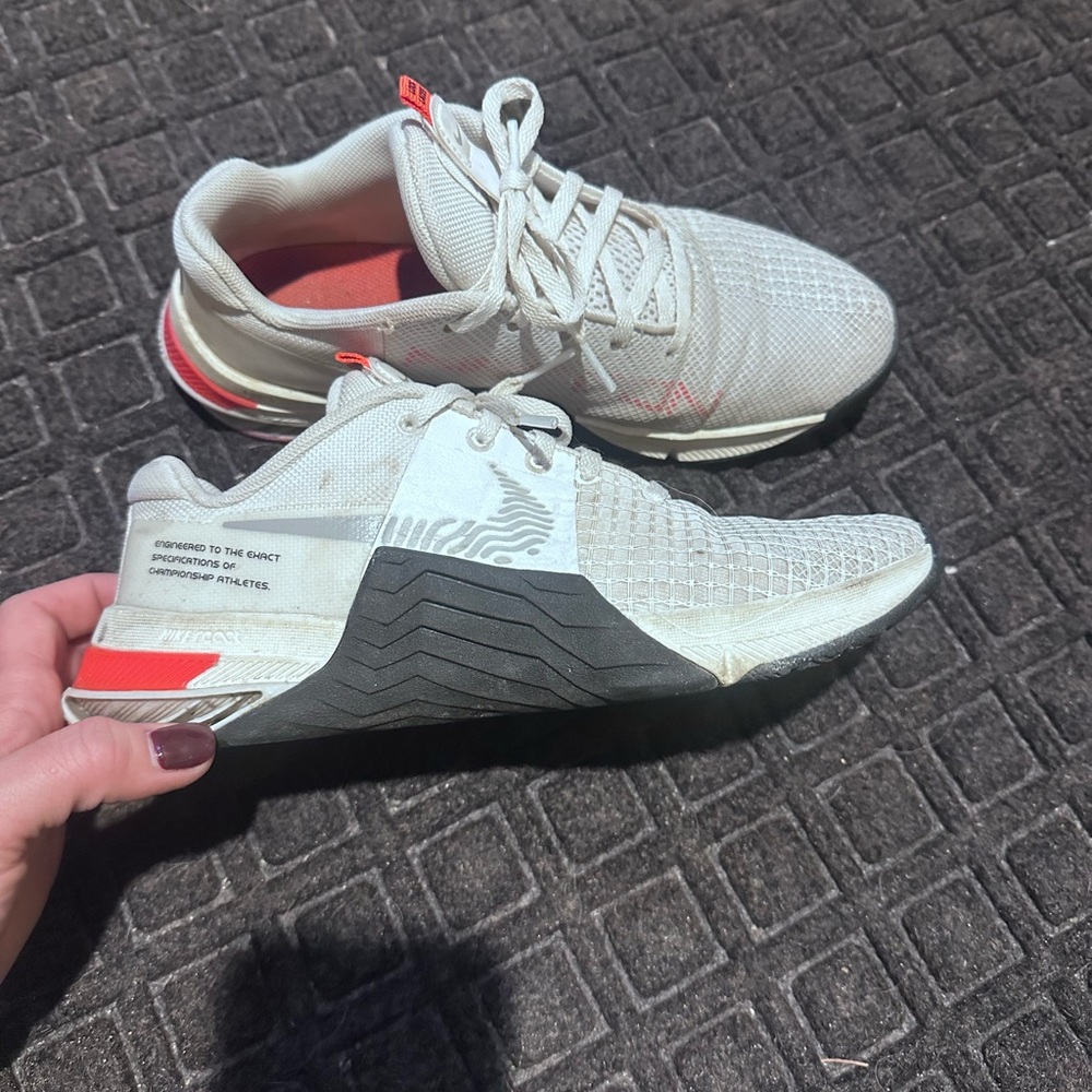 SOLD - Nike White and Red Athletic Shoes